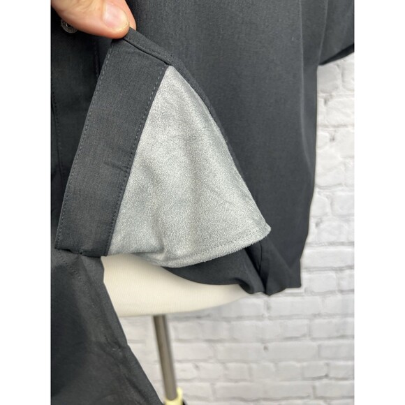 Orvis Tech Shirt Men Large Short Sleeve Black 100%Polyester Double Chest Pockets - Picture 6 of 8